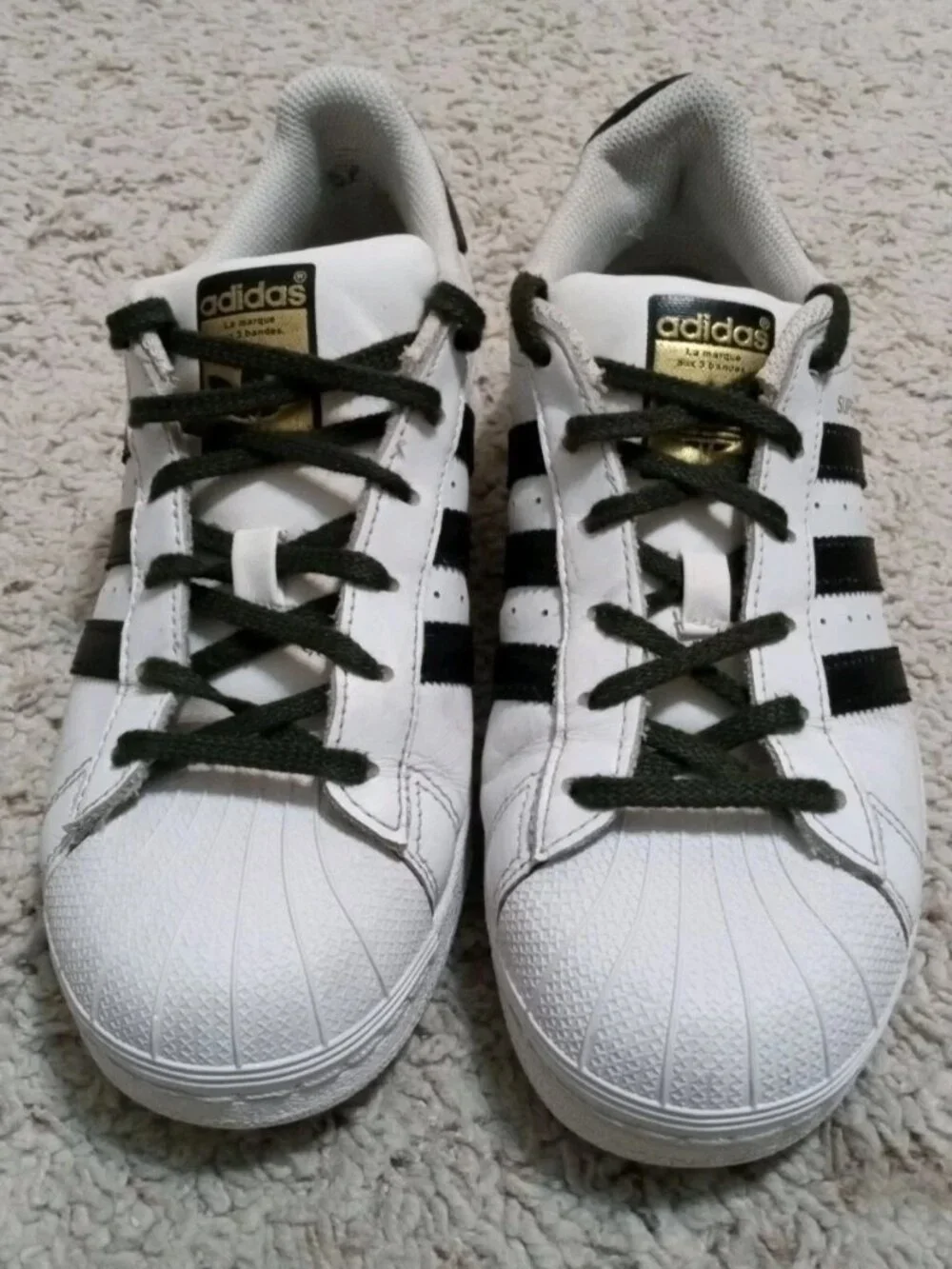 Adidas Superstar White With Black Stripe Kids 5 Sneakers Women's Size 6.5 C77154